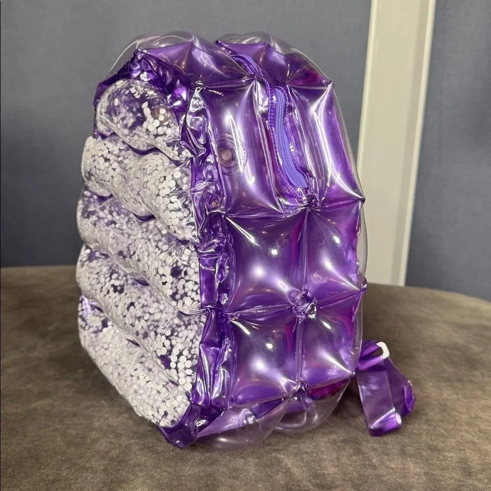 Purple Inflatable 90’s Retro Bubble BackPack Foam Ball One Size VINTAGE